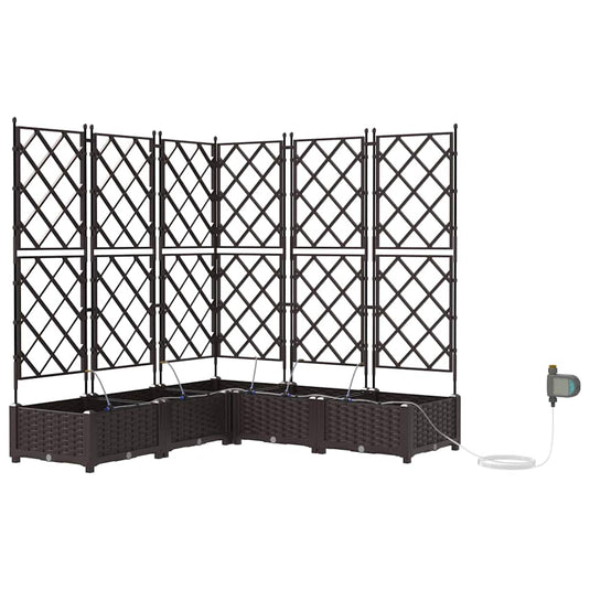 Vidaxl tuin bloempot 5 pcs bruin staal