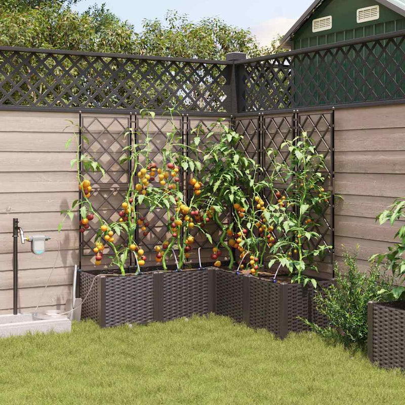 Afbeelding laden in galerijviewer, Vidaxl tuin bloempot 5 pcs bruin staal
