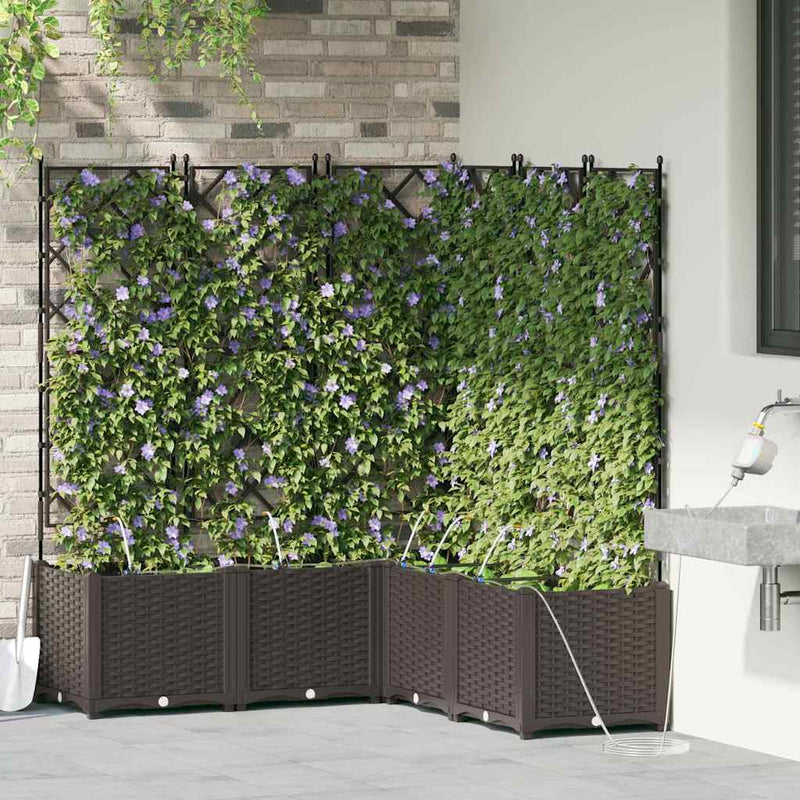 Afbeelding laden in galerijviewer, Vidaxl tuin bloempot 5 pcs bruin staal
