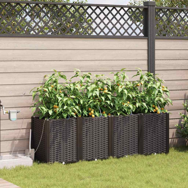 Afbeelding laden in galerijviewer, Vidaxl tuin bloempot 4 pcs bruin staal

