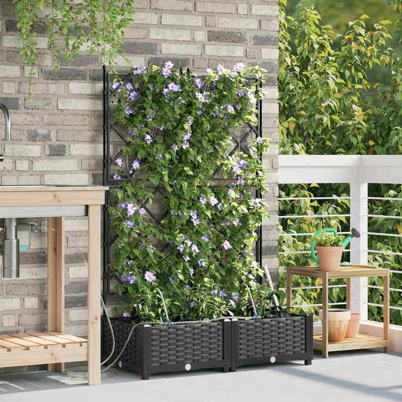 Afbeelding laden in galerijviewer, Vidaxl tuin bloempot 2 pcs zwart staal
