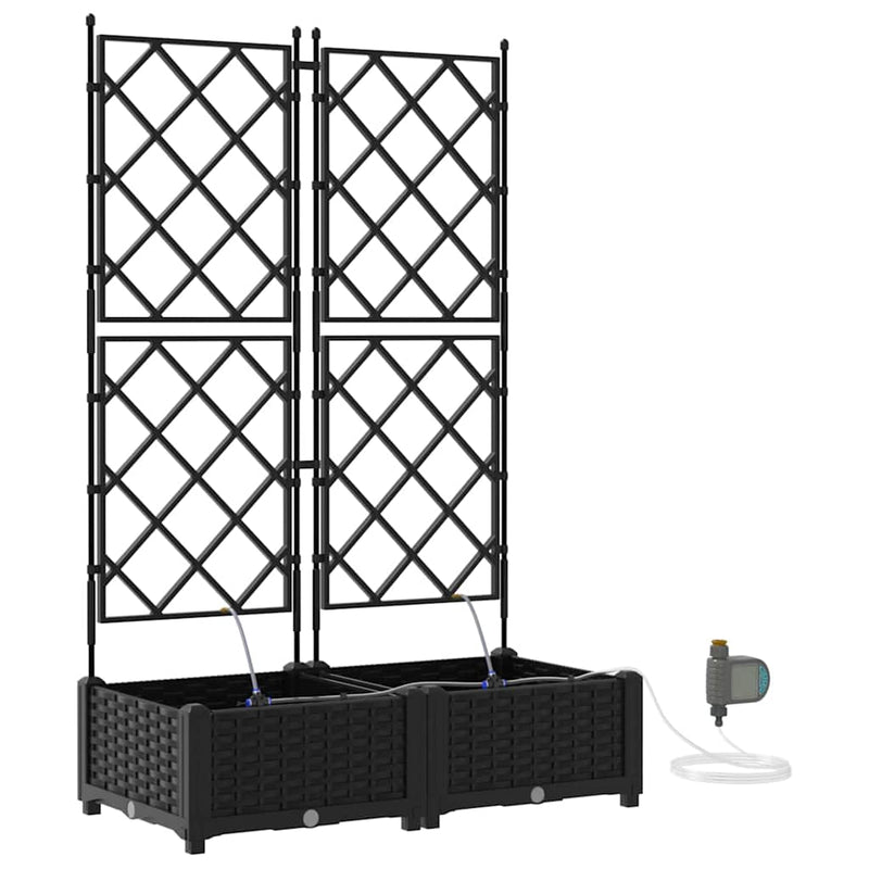 Afbeelding laden in galerijviewer, Vidaxl tuin bloempot 2 pcs zwart staal
