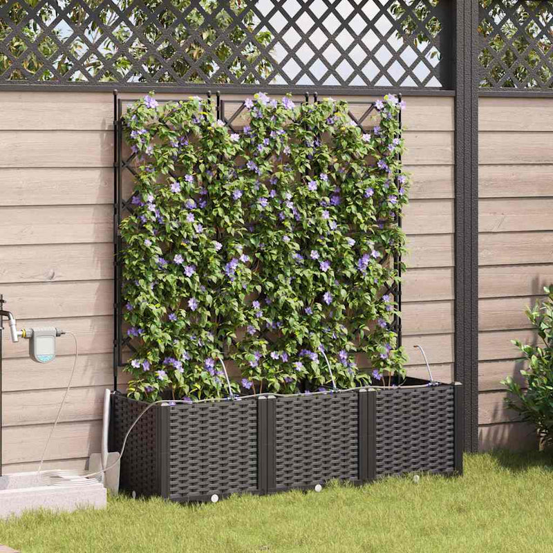 Afbeelding laden in galerijviewer, Vidaxl tuin bloempot 3 pcs zwart staal
