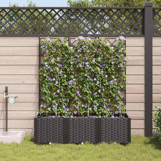 Vidaxl tuin bloempot 3 pcs zwart staal