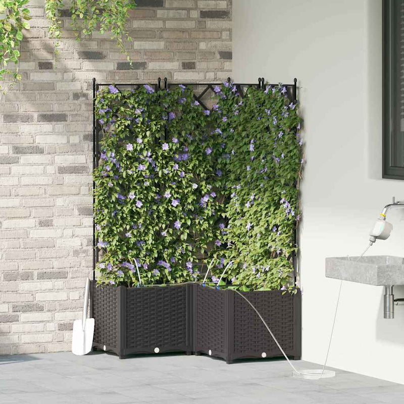Afbeelding laden in galerijviewer, Vidaxl tuin bloempot 3 pcs zwart staal
