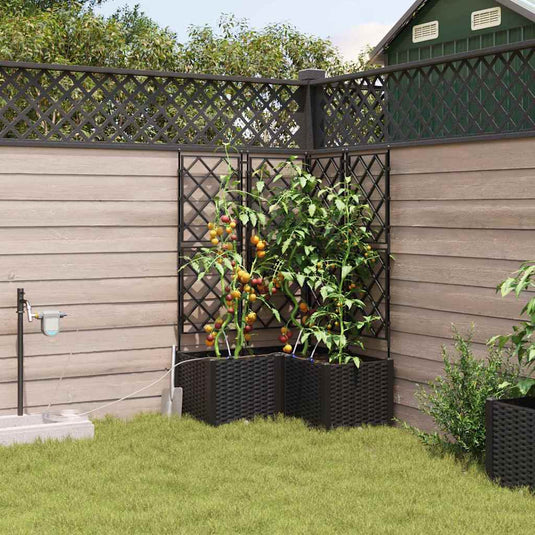 Vidaxl tuin bloempot 3 pcs zwart staal