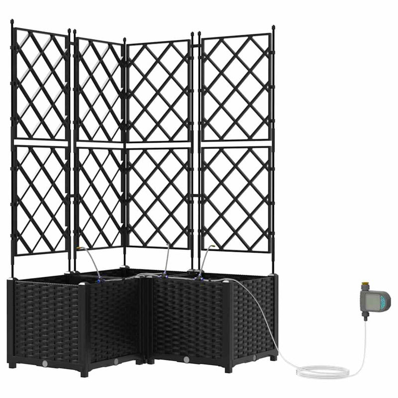 Afbeelding laden in galerijviewer, Vidaxl tuin bloempot 3 pcs zwart staal
