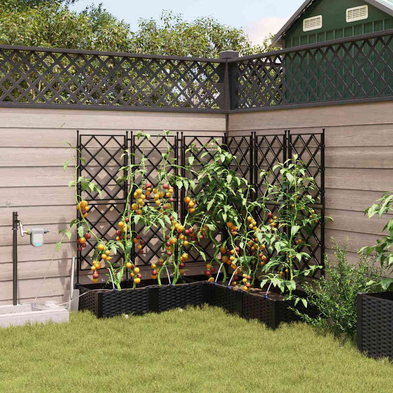 Afbeelding laden in galerijviewer, Vidaxl tuin bloempot 5 pcs zwart staal
