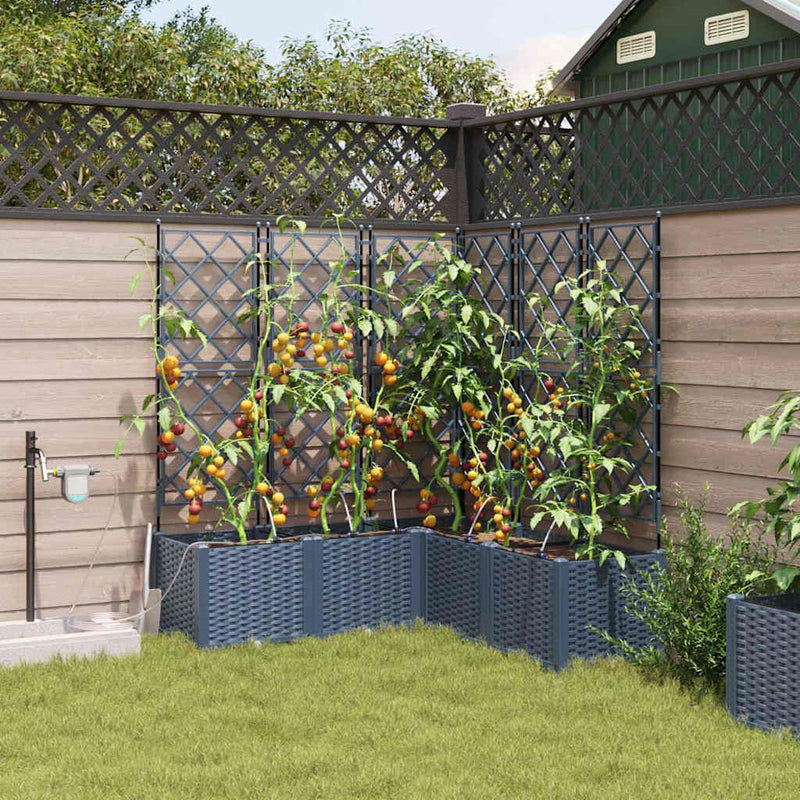 Afbeelding laden in galerijviewer, Vidaxl tuin bloempot grijs 40 x 40 x 125,5 cm staal
