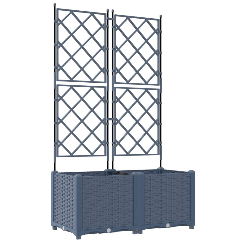 Afbeelding laden in galerijviewer, Vidaxl plantenbak 2 st grijs 80 x 40 x 143 cm pp
