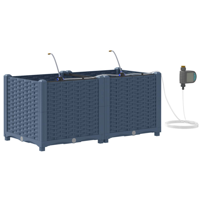Afbeelding laden in galerijviewer, Vidaxl tuin bloempot 2 pcs grijs 120 x 120 x 142 cm staal

