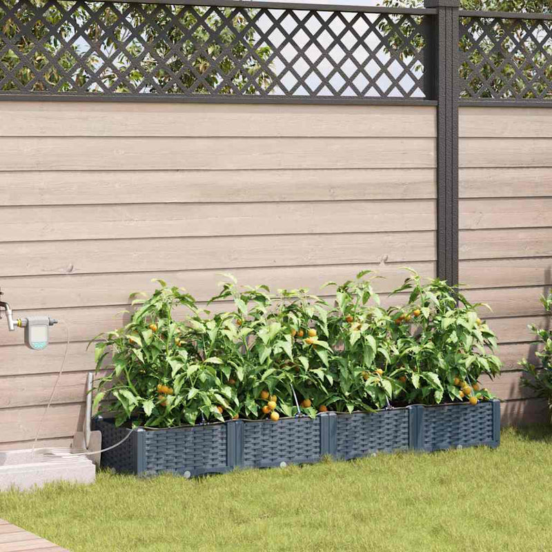 Afbeelding laden in galerijviewer, Vidaxl tuin bloempot 4 pcs licht grijs staal
