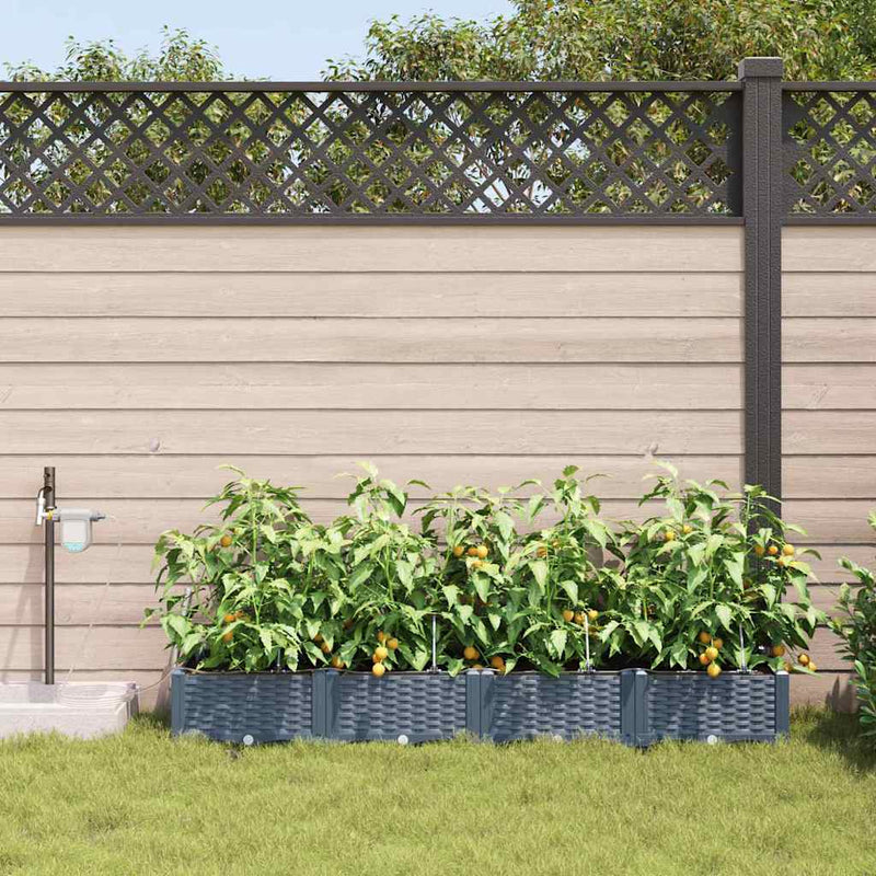 Afbeelding laden in galerijviewer, Vidaxl tuin bloempot 4 pcs licht grijs staal
