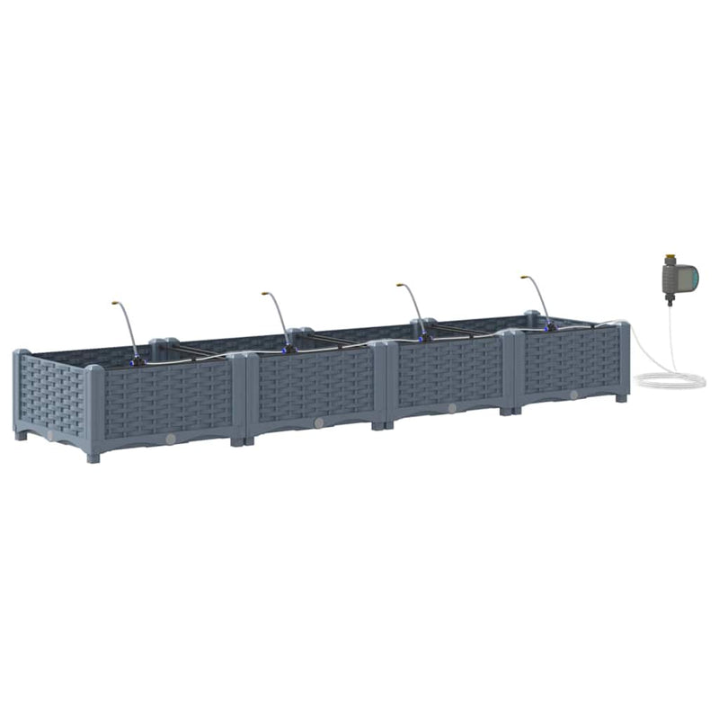 Afbeelding laden in galerijviewer, Vidaxl tuin bloempot 4 pcs licht grijs staal
