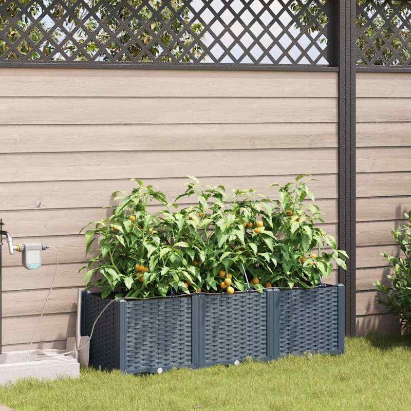 Afbeelding laden in galerijviewer, Vidaxl tuin bloempot 3 pcs licht grijs staal
