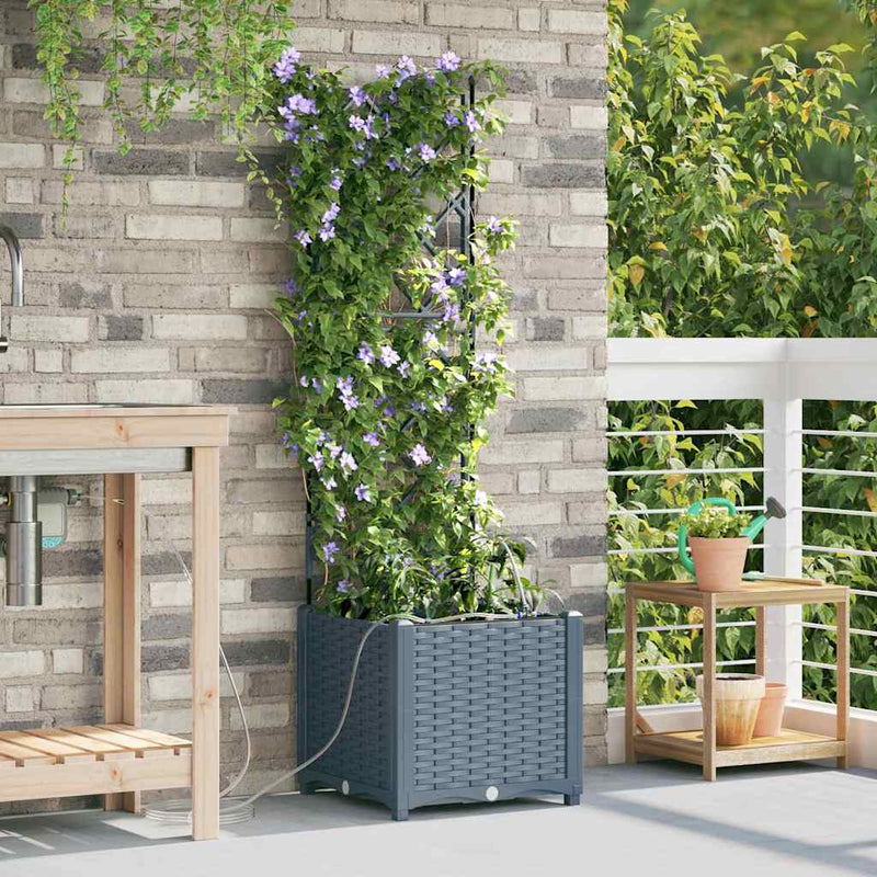 Afbeelding laden in galerijviewer, Vidaxl tuin bloempot 2 pcs licht grijs staal
