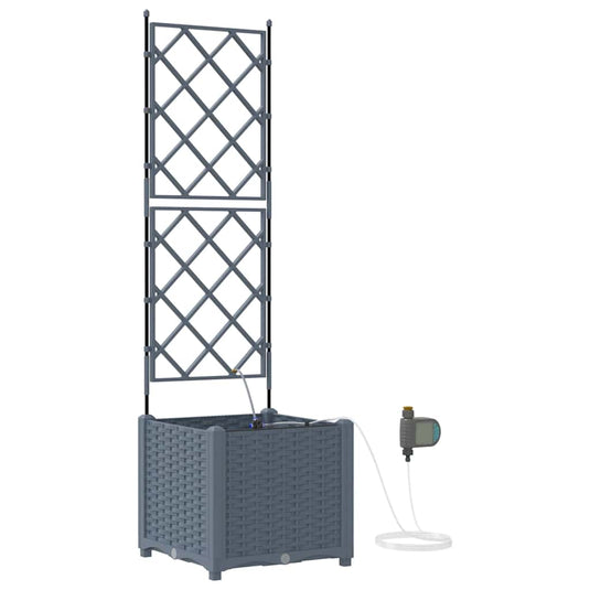 Vidaxl tuin bloempot 2 pcs licht grijs staal