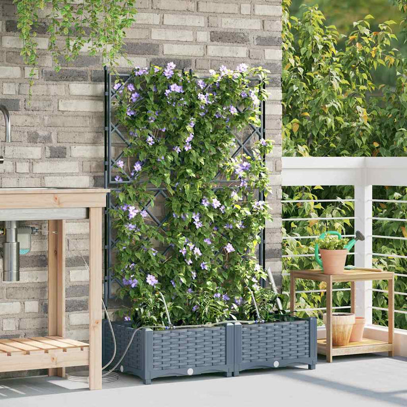 Afbeelding laden in galerijviewer, Vidaxl tuin bloempot 2 pcs licht grijs staal
