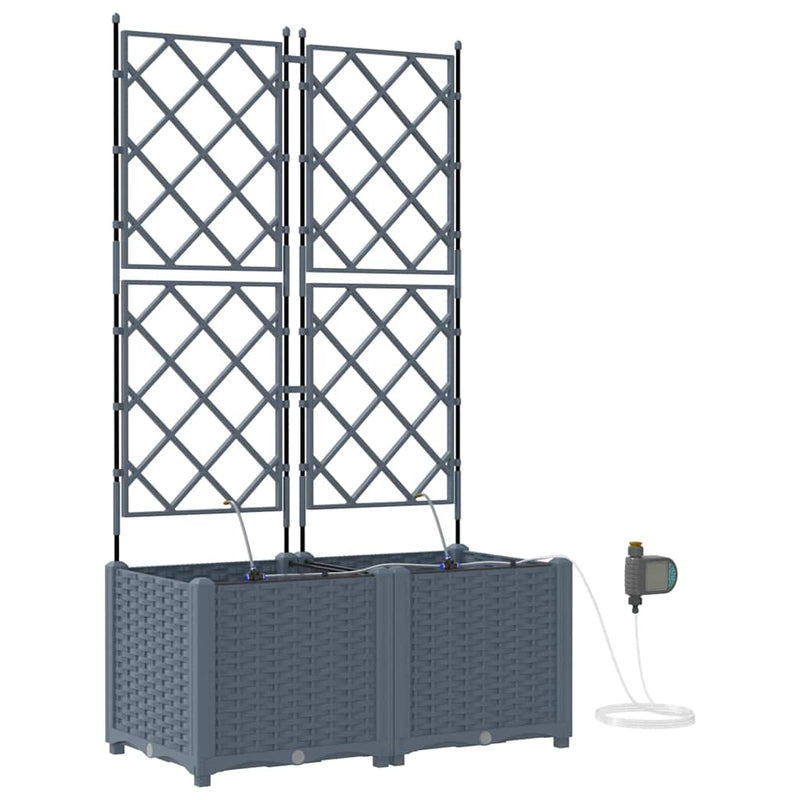 Afbeelding laden in galerijviewer, Vidaxl tuin bloempot 2 pcs licht grijs staal
