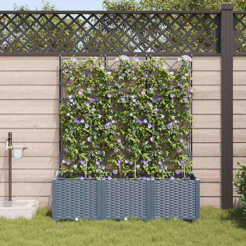 Afbeelding laden in galerijviewer, Vidaxl tuin bloempot 3 pcs licht grijs staal
