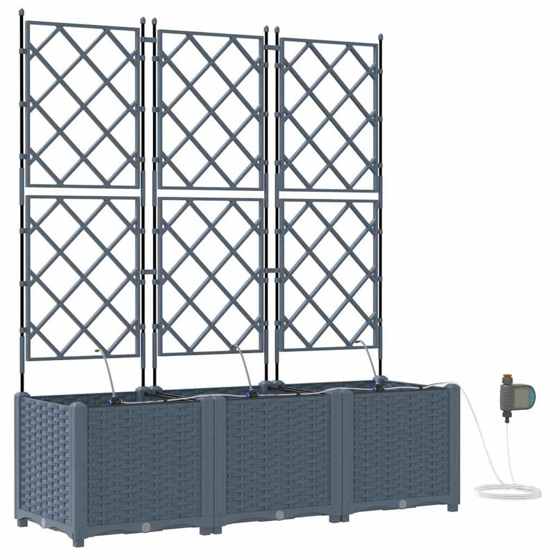 Afbeelding laden in galerijviewer, Vidaxl tuin bloempot 3 pcs licht grijs staal

