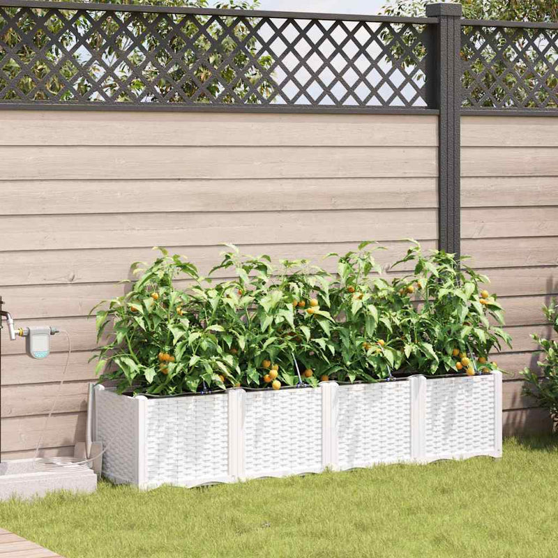 Afbeelding laden in galerijviewer, Vidaxl tuin bloempot 4 pcs wit staal
