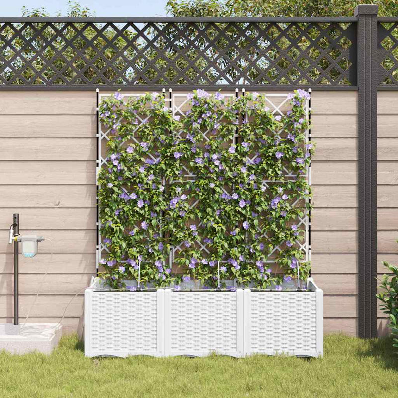Afbeelding laden in galerijviewer, Vidaxl tuin bloempot 3 pcs wit staal
