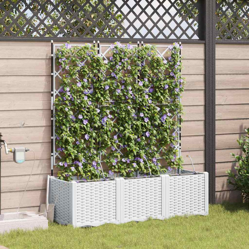 Afbeelding laden in galerijviewer, Vidaxl tuin bloempot 3 pcs wit staal
