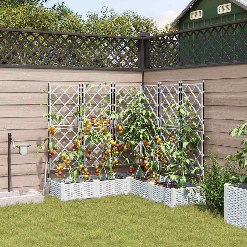 Afbeelding laden in galerijviewer, Vidaxl tuin bloempot 5 pcs wit staal
