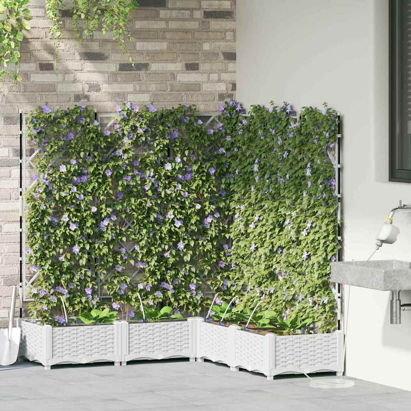 Afbeelding laden in galerijviewer, Vidaxl tuin bloempot 5 pcs wit staal

