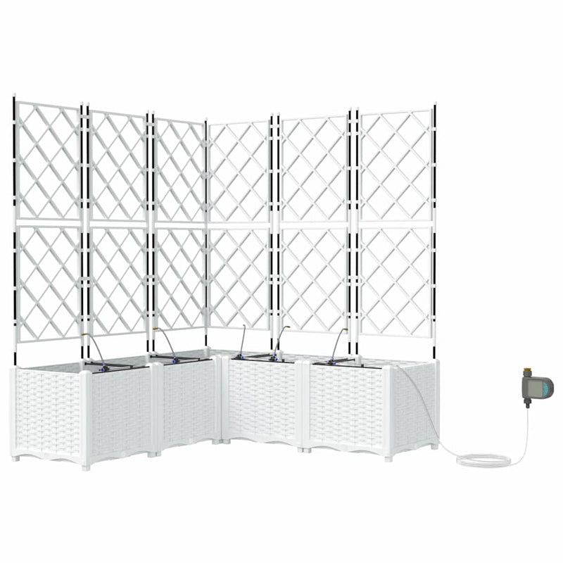Afbeelding laden in galerijviewer, Vidaxl tuin bloempot 5 pcs wit staal
