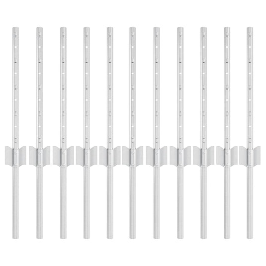 Vidaxl afrasteringspaal 11 pcs zilver 40 cm staal