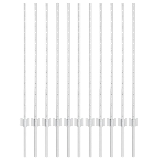 Vidaxl afrasteringspaal 11 pcs zilver 100 cm staal