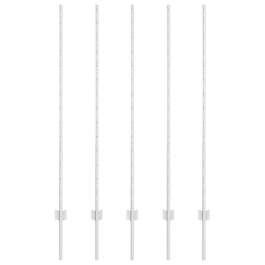 Vidaxl afrasteringspaal 5 pcs zilver 140 cm staal