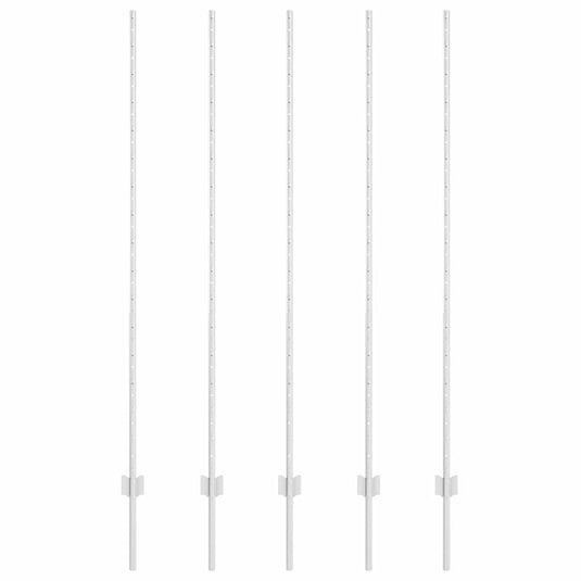 Vidaxl afrasteringspaal 5 pcs zilver 150 cm staal