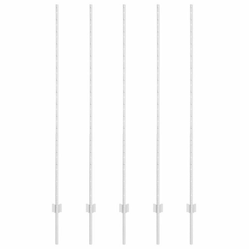 Afbeelding laden in galerijviewer, Vidaxl afrasteringspaal 5 pcs zilver 160 cm staal
