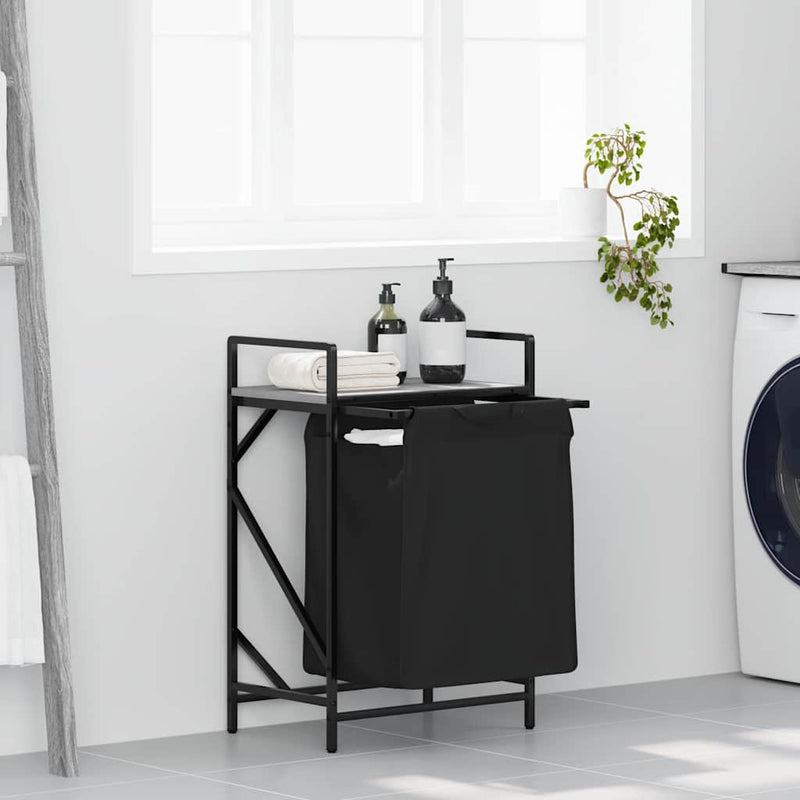 Afbeelding laden in galerijviewer, Vidaxl wasmand 1 vak met plank grijs sonoma eiken

