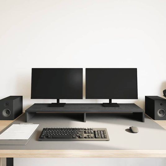 Vidaxl monitorstandaard zwart eiken 100x27x10 cm bewerkt hout