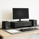 Vidaxl monitorstandaard met lades, zwart eiken, 50x27x15 cm, bewerkt hout