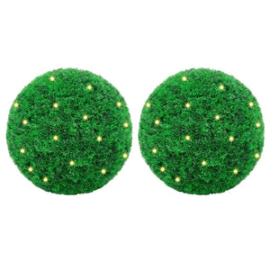Vidaxl kunstbuxusballen met led-verlichting 2 st 52 cm groen