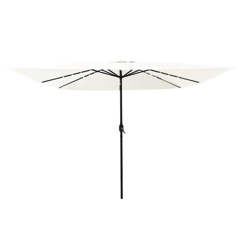 Afbeelding laden in galerijviewer, Vidaxl tuinparasol zand 295 x 295 x 245 cm polyester en staal

