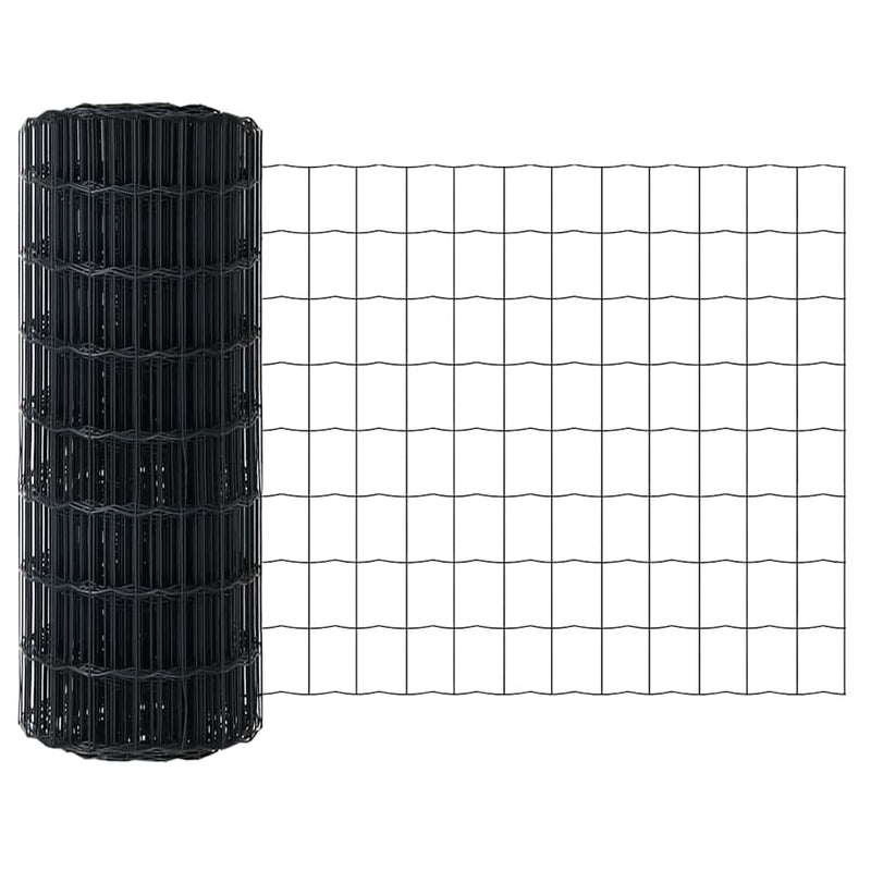 Afbeelding laden in galerijviewer, Vidaxl euro hek 0,4 x 10 m pvc-gecoat ijzer grijs
