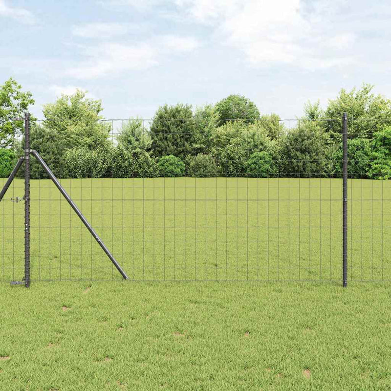 Afbeelding laden in galerijviewer, Vidaxl euro hek 1 x 25 m pvc-gecoat ijzer grijs
