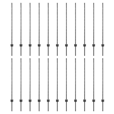 Vidaxl afrasteringspaal 22 pcs grijs 160 cm staal