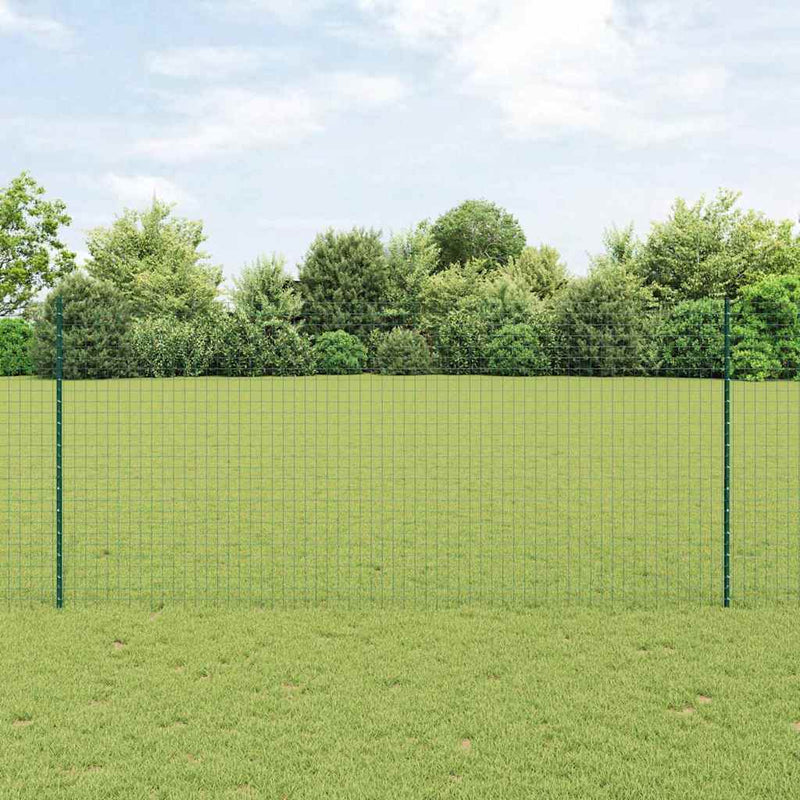 Afbeelding laden in galerijviewer, Vidaxl hek met paal groen 1,4 x 10 m staal en pvc
