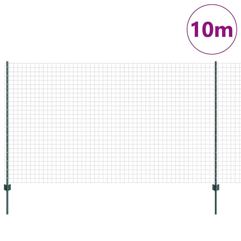 Afbeelding laden in galerijviewer, Vidaxl hek met paal groen 1,4 x 10 m staal en pvc
