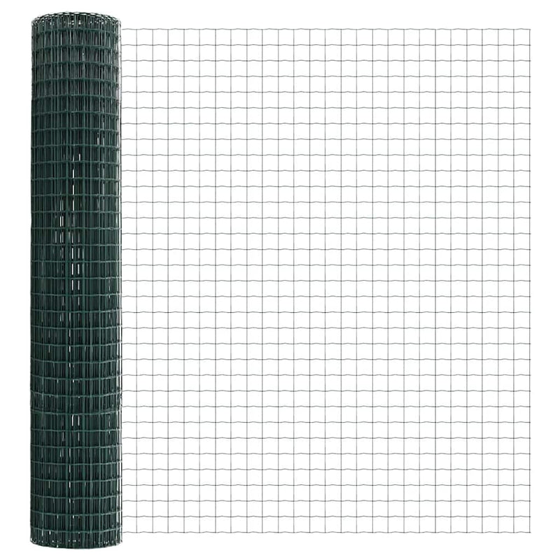 Afbeelding laden in galerijviewer, Vidaxl hek met paal groen 1,5 x 10 m staal en pvc
