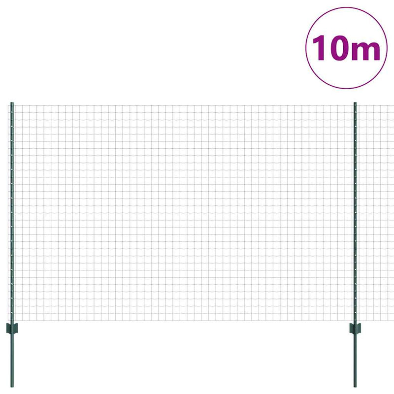 Afbeelding laden in galerijviewer, Vidaxl hek met paal groen 1,5 x 10 m staal en pvc
