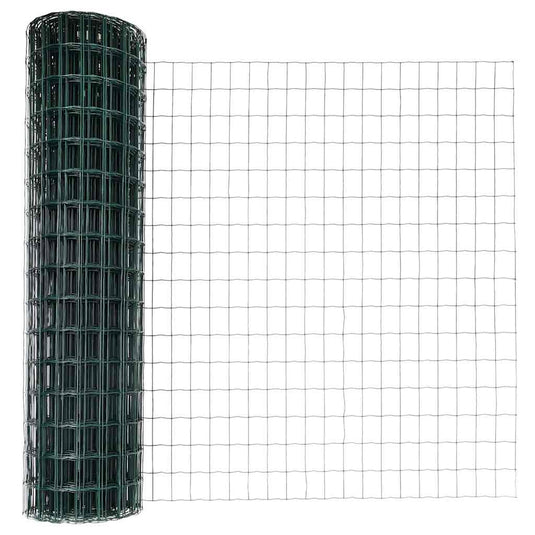 Vidaxl hek met paal groen 1,4 x 10 m staal en pvc