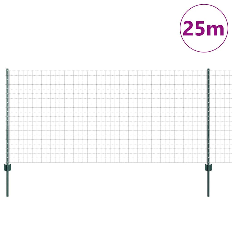 Afbeelding laden in galerijviewer, Vidaxl hek met paal groen 1 x 25 m staal en pvc
